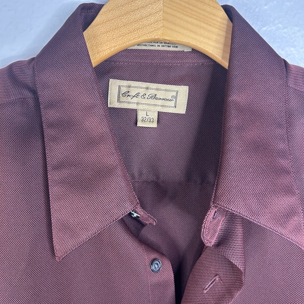 Croft & Barrow Men's Rich Burgundy Button Down Shirt - Picture 3 of 6
